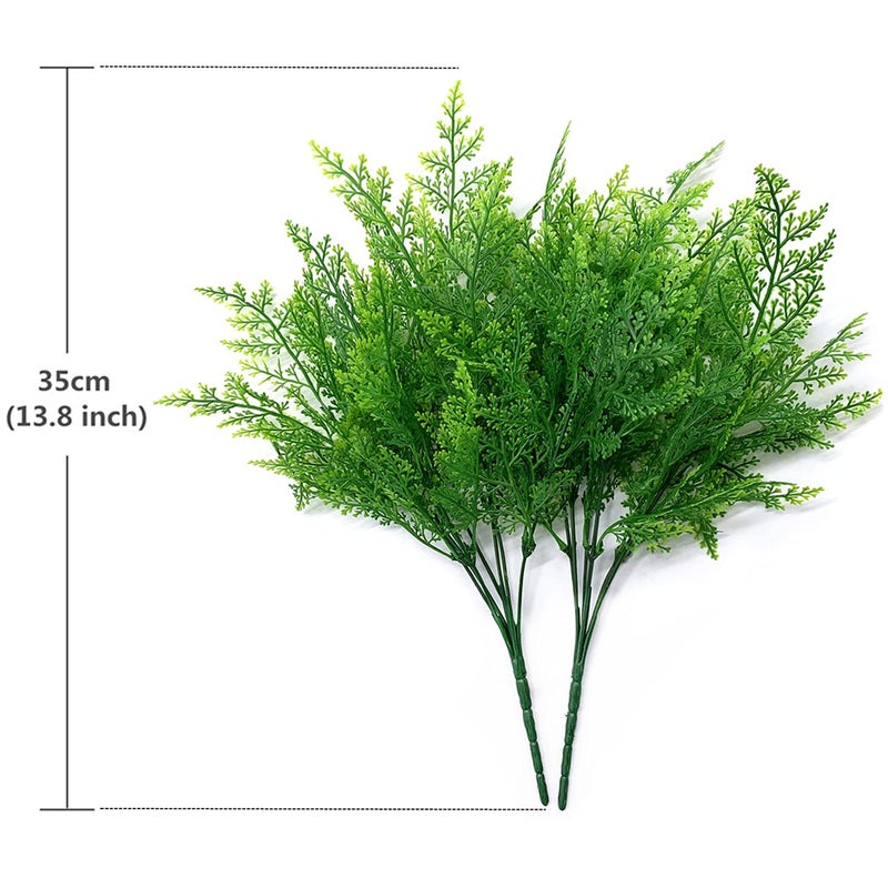 LOVENIMEN Artificial Shrubs, Persian Fern Leaves Plastic Plants Greenery Grass Simulation Fake Bushes Outdoor Indoor Home Garden Verandah Parterre Table Centerpieces Arrangements Decoration 4 pcs - Image 5